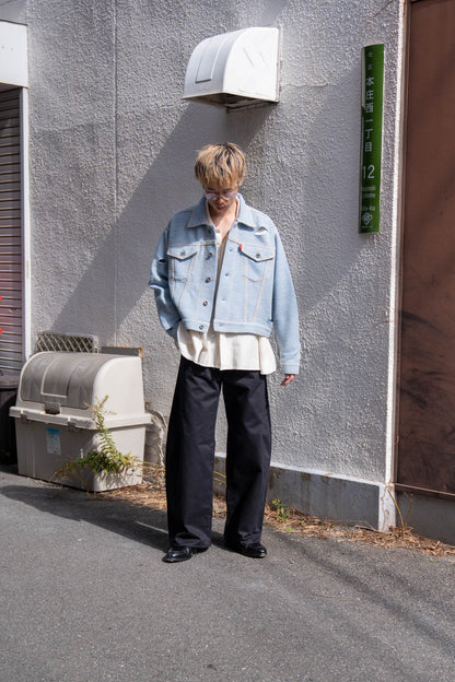 Knitted Denim Jacket with Hand Stitching