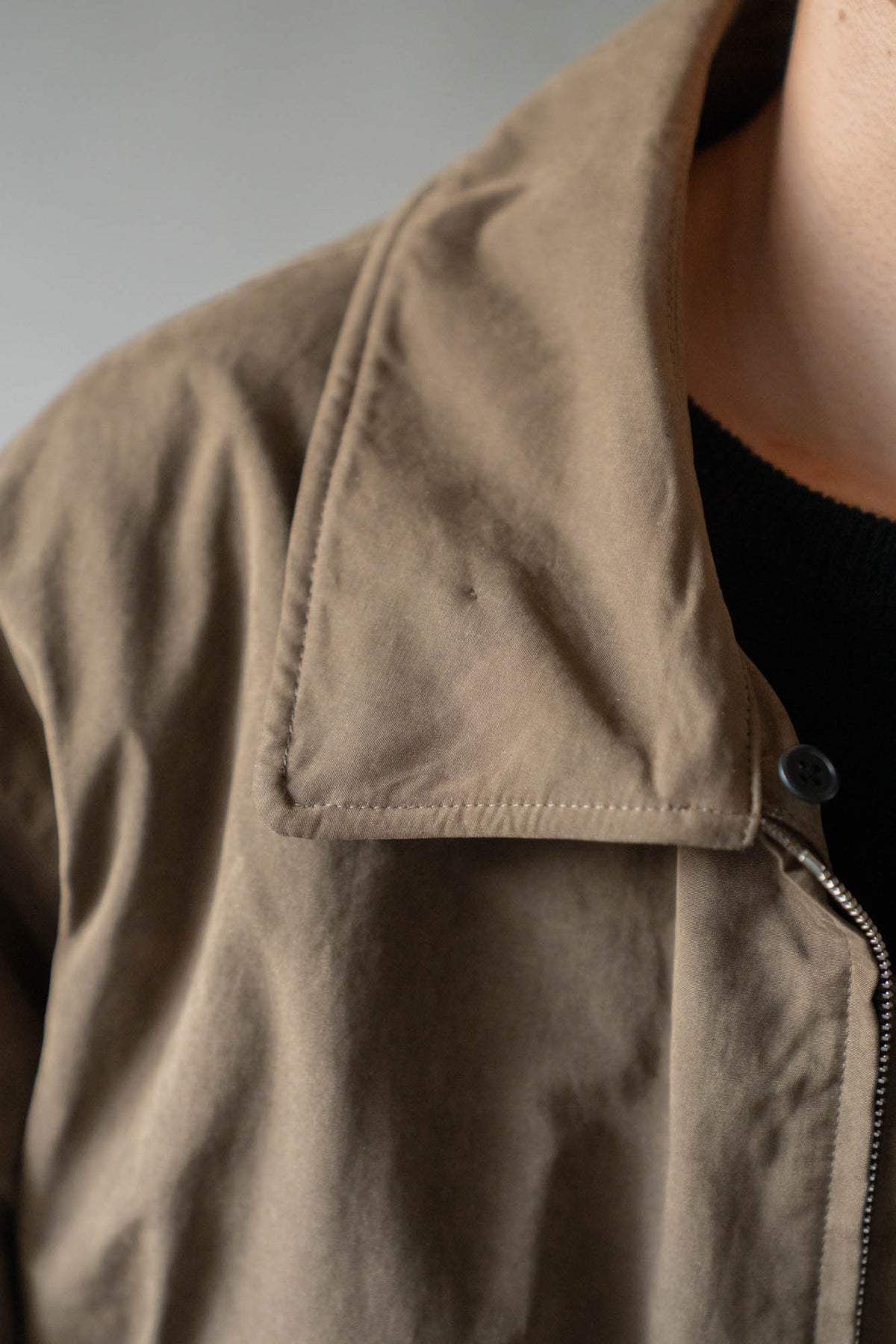 DETATCHABLE COLLAR RESIN-FINISH COTTON JACKET(ST.1576)