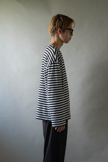 BORDER LONG T SHIRT