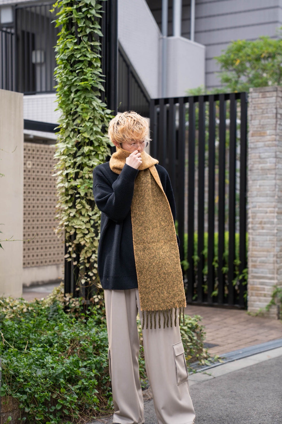 Two Colour Woolly Scarf