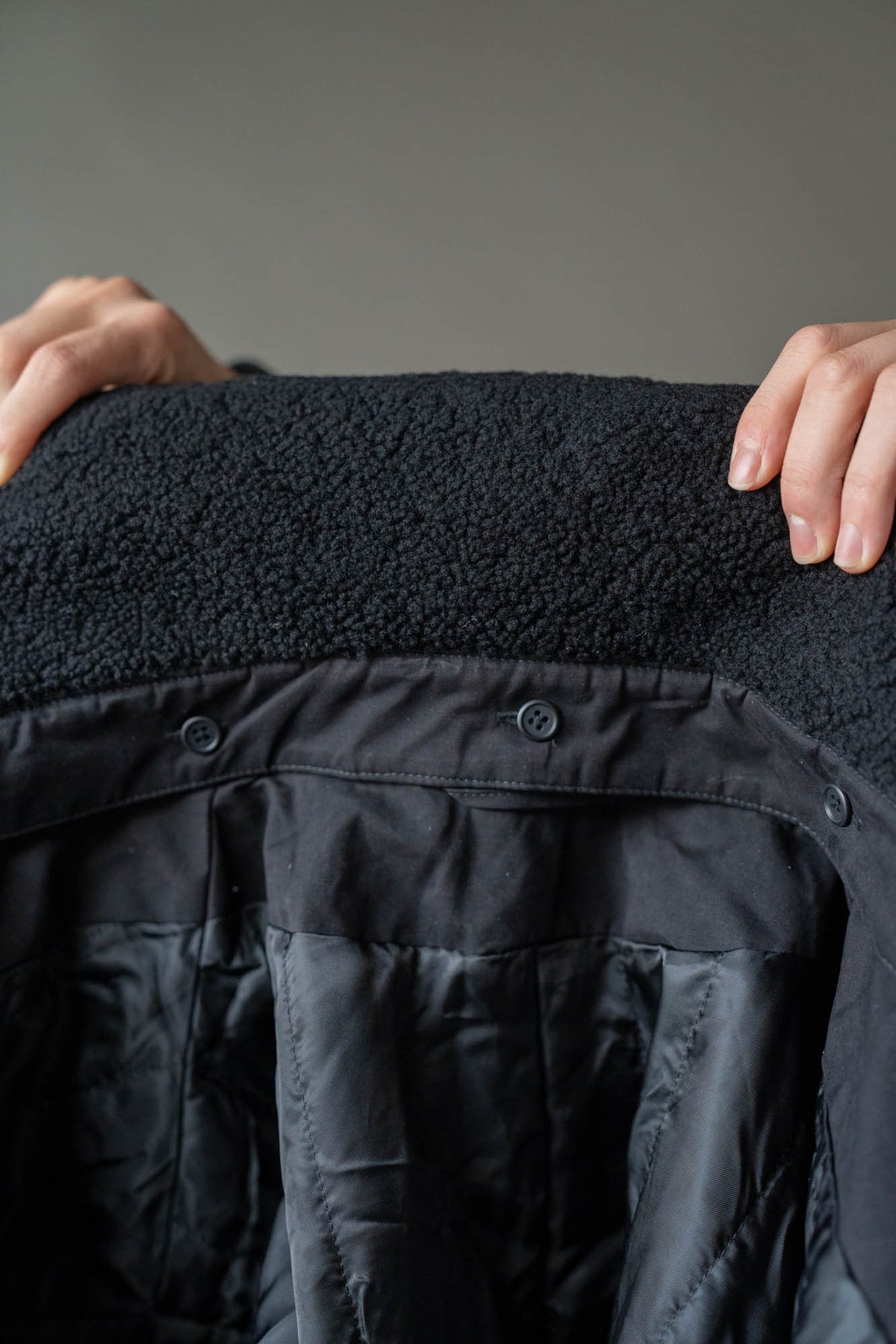 DETATCHABLE COLLAR RESIN-FINISH COTTON JACKET(ST.1576)
