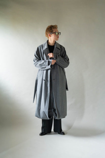 WOOL CASHMERE LAYERED COMBINATION COAT(ST.1539)