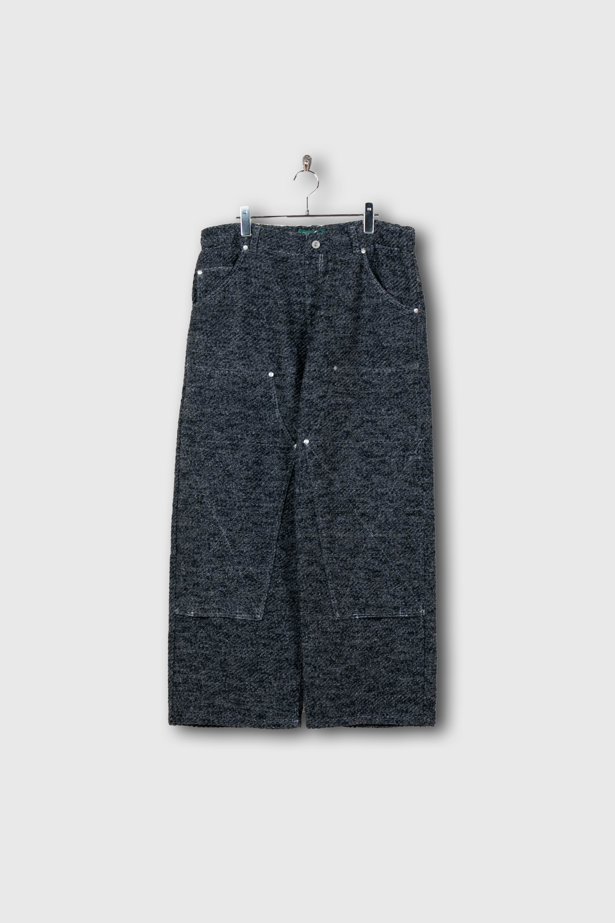 Hand Stitched Rigid Denim Knit Pants