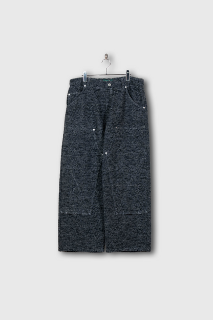 Hand Stitched Rigid Denim Knit Pants