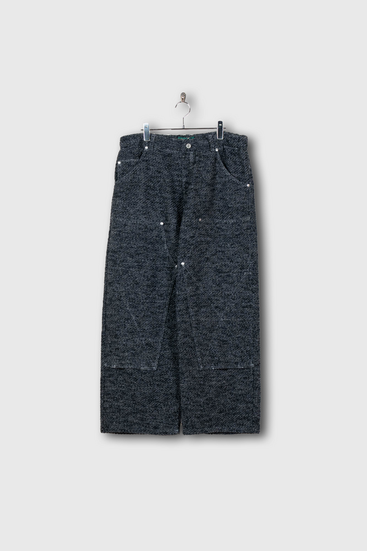 Hand Stitched Rigid Denim Knit Pants