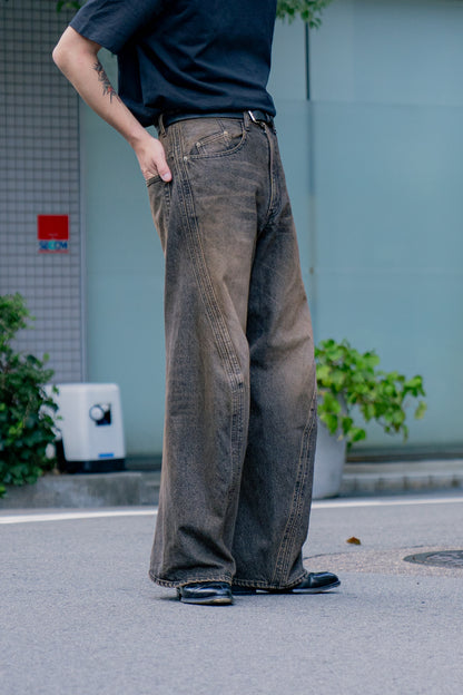 3D TWISTED WIDE LEG JEANS