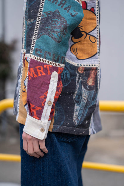 Patchworked Silk Shirt