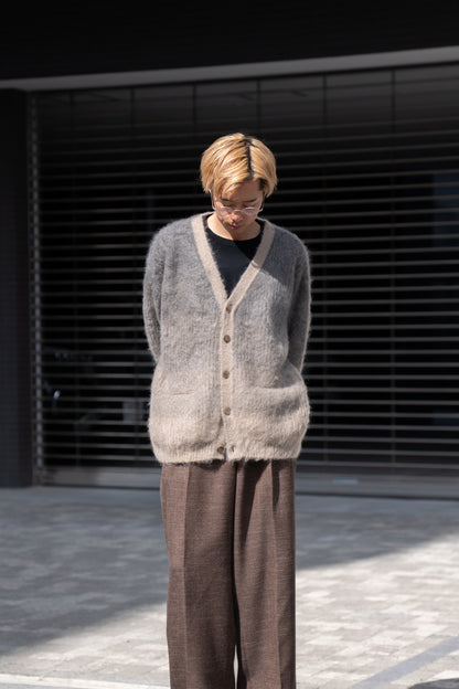 MOHAIR GRADATION BORDER CARDIGAN