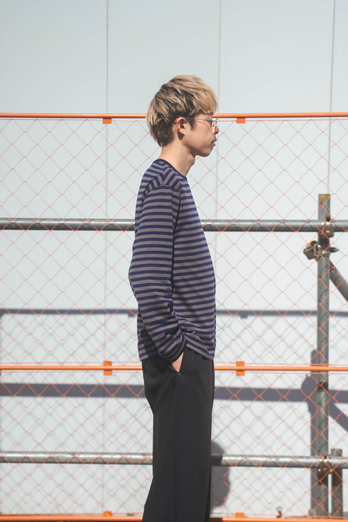 sign別注 Hand-Embroidered Stripe Long Sleeve T-Shirt