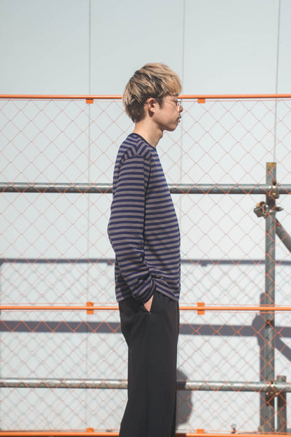 sign別注 Hand-Embroidered Stripe Long Sleeve T-Shirt