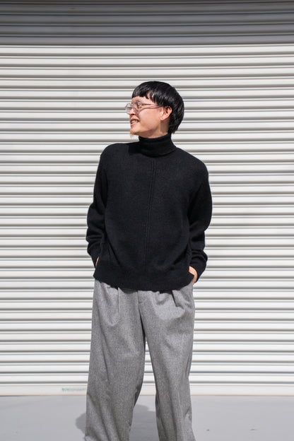 WOOL/ALPACA KNIT LOOSE TURTLE NECK PO(ST.1295)