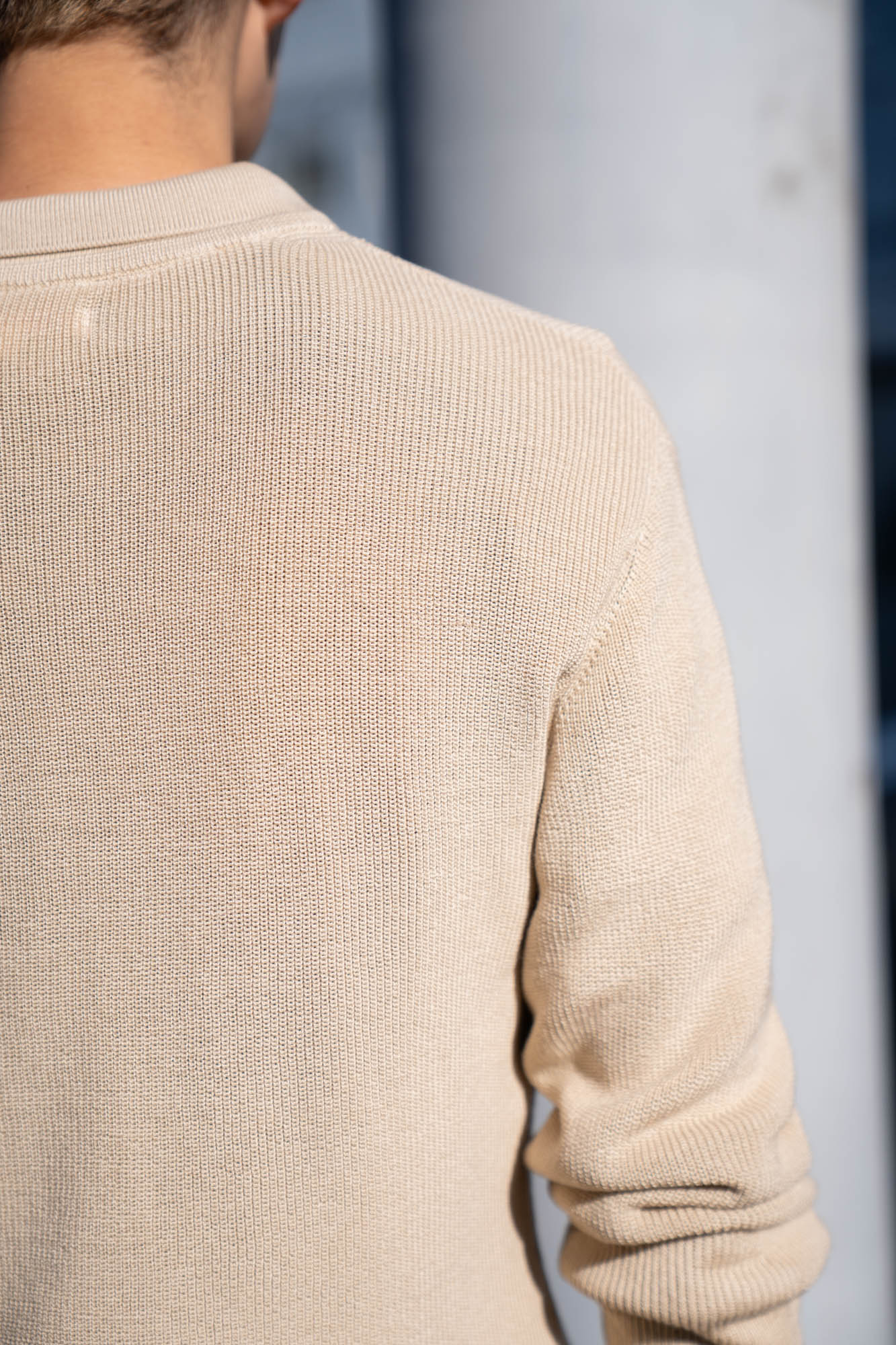 Roll Up Patched Knit in Marcerized Cotton