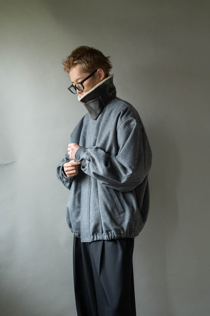 MOUTON COLLAR WOOL CASHMERE PADDED JACKET(ST.1546)