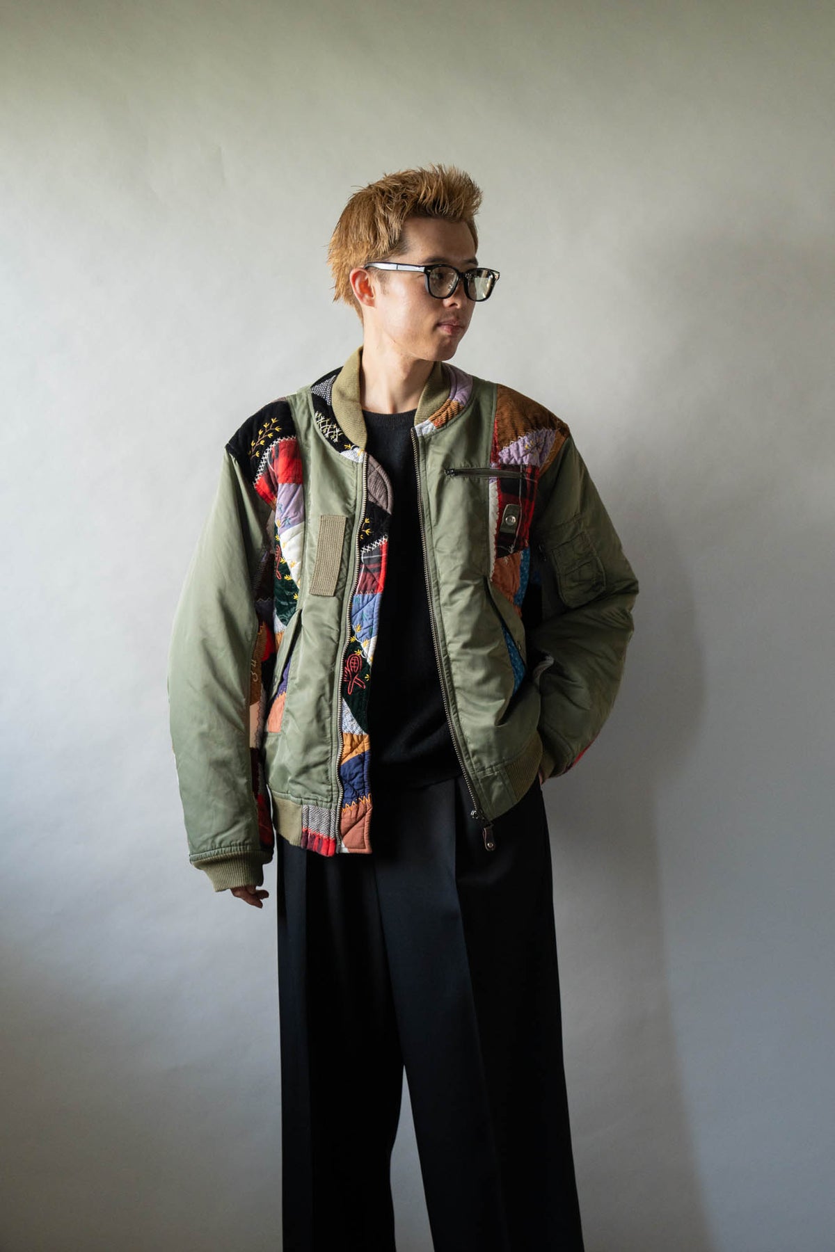 Quilt bomber jacket