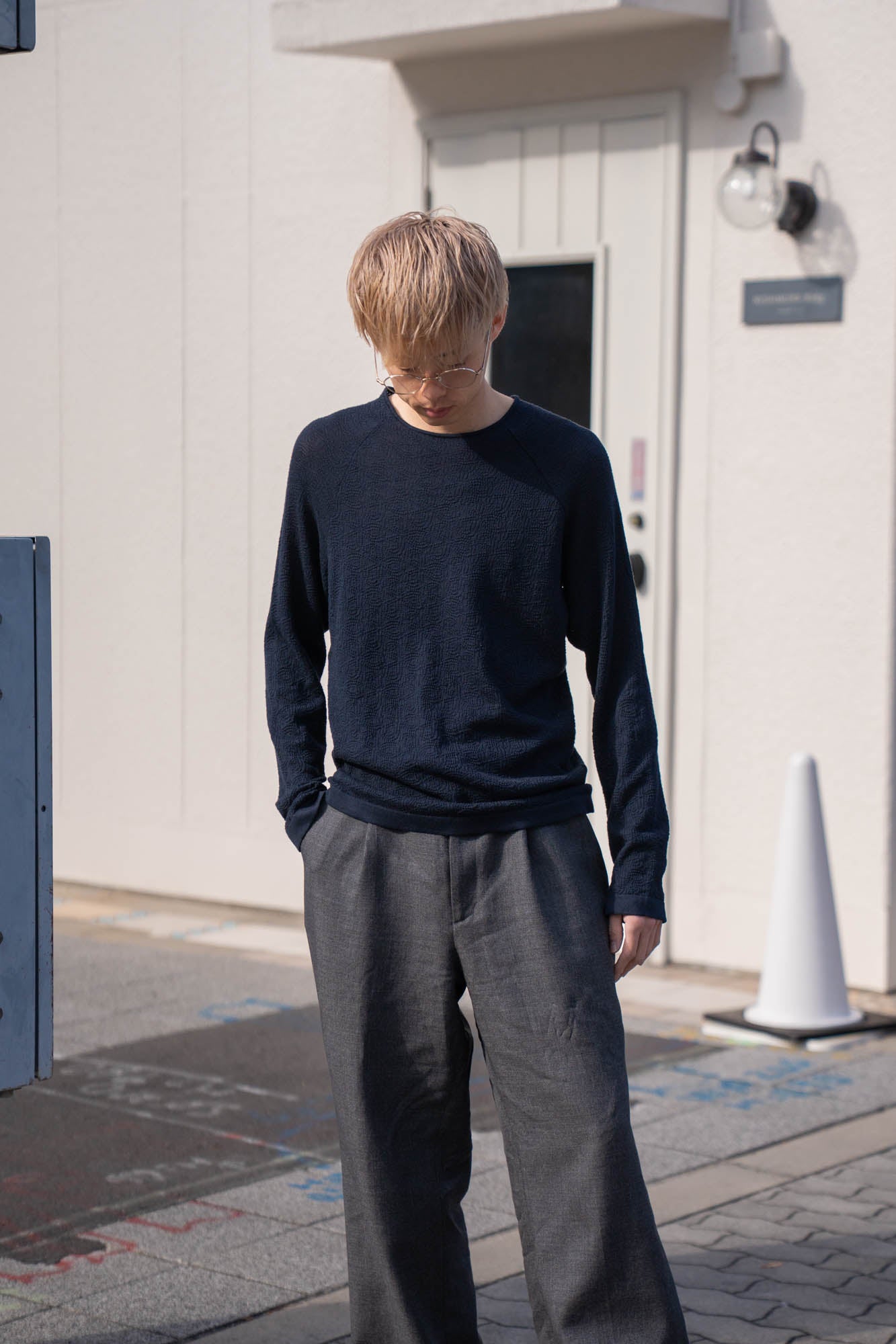 Carved Laceish Knit in Marcerized Cotton