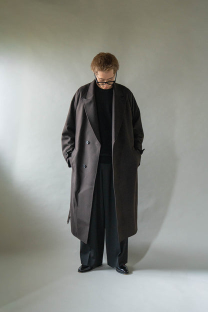 WOOL CASHMERE OVERSIZED PEAK LAPEL CHESTER COAT(ST.1533)