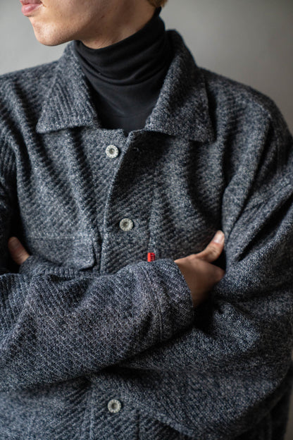 Hand Stitched Rigid Denim Knit Jacket