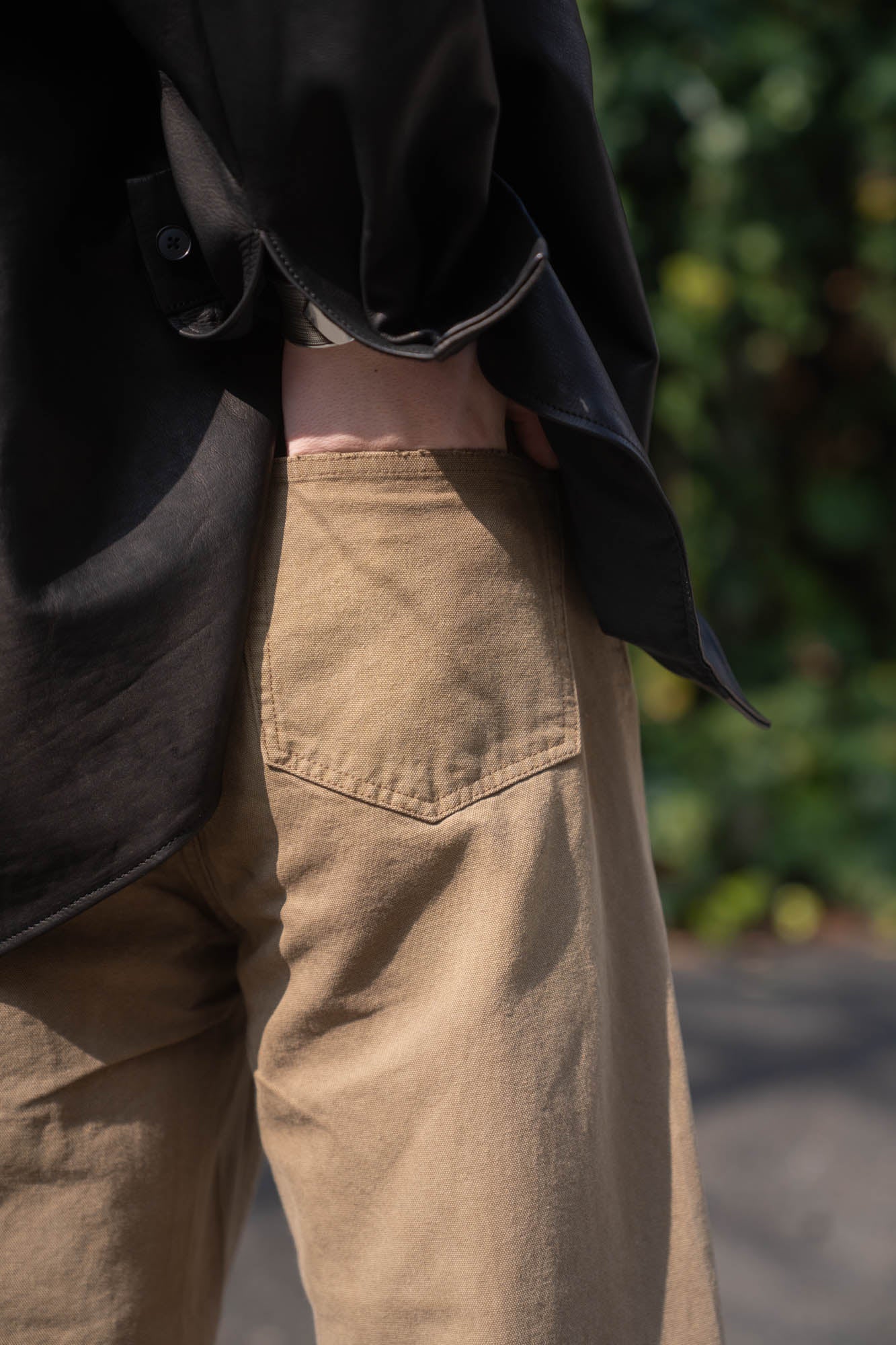 SULFUR DYED OXFORD VINTAGE WIDE PANTS(ST.1395)