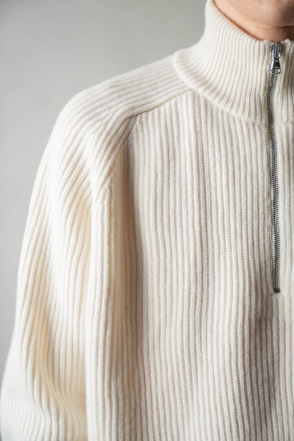 HALF ZIP RIBBED JUMPER