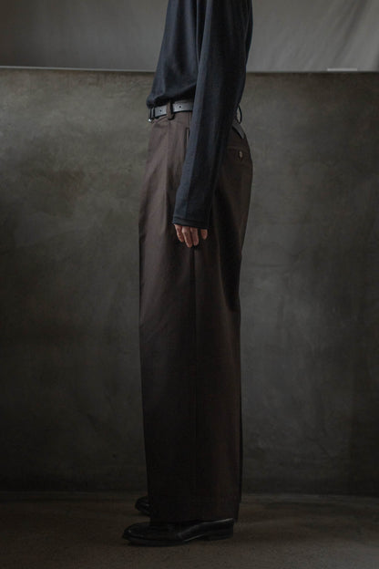 COTTON GABA 2TUCK WIDE SLACKS
