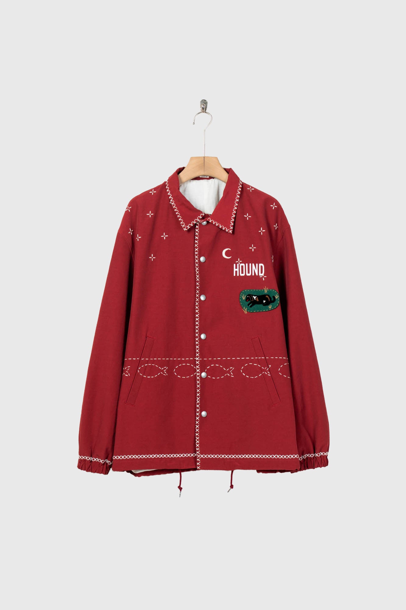 Cross-stitch coach jacket