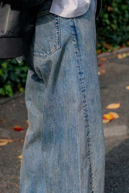 TWIST SEAM BAGGY VINTAGE DENIM JEANS