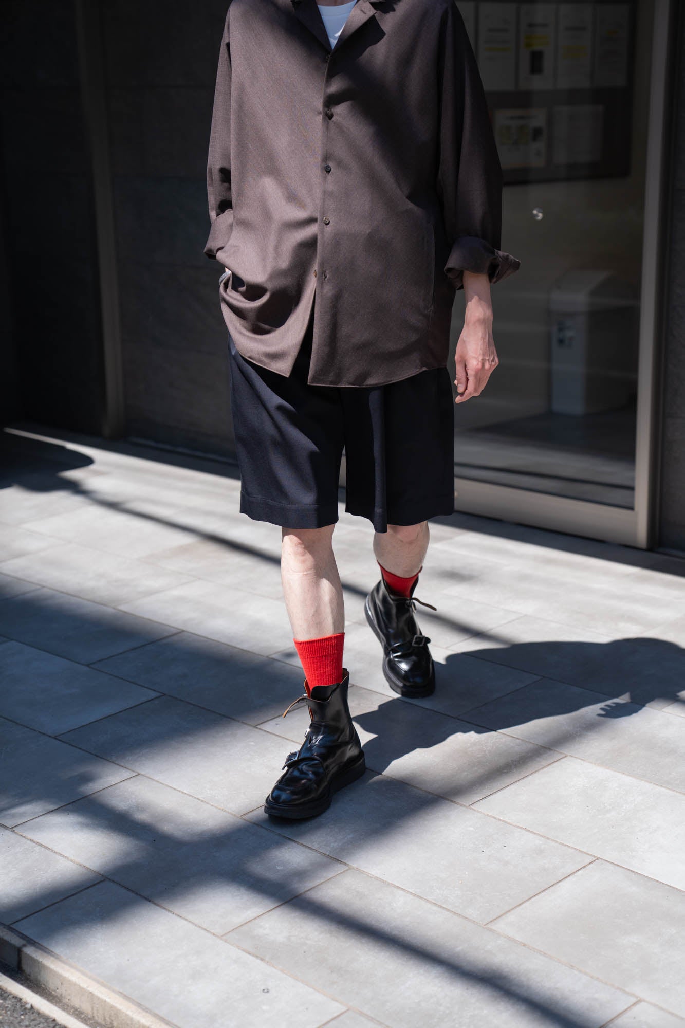WOOL KERSEY WIDE EASY SHORT TROUSERS(ST.1436)