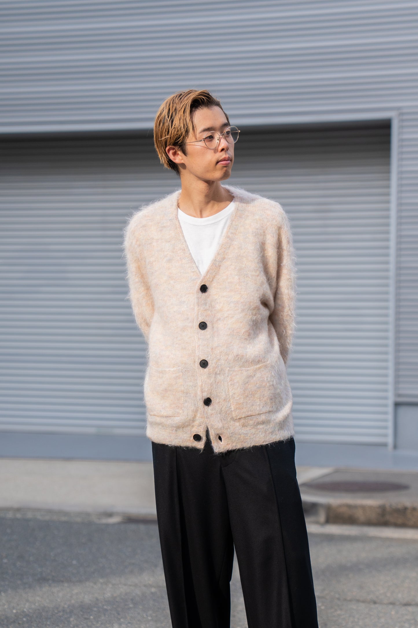 KID MOHAIR KNIT V NECK CARDIGAN(ST.1300)