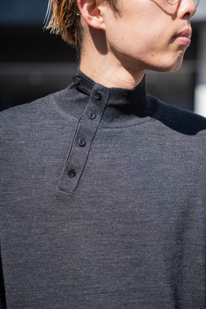 WOOL HIGH-NECK KNIT PULLOVER