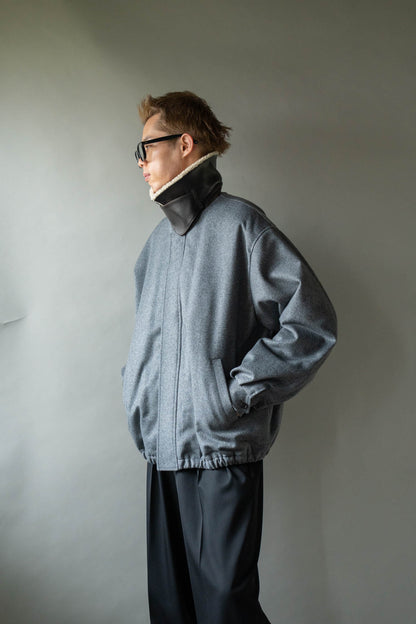 MOUTON COLLAR WOOL CASHMERE PADDED JACKET(ST.1546)