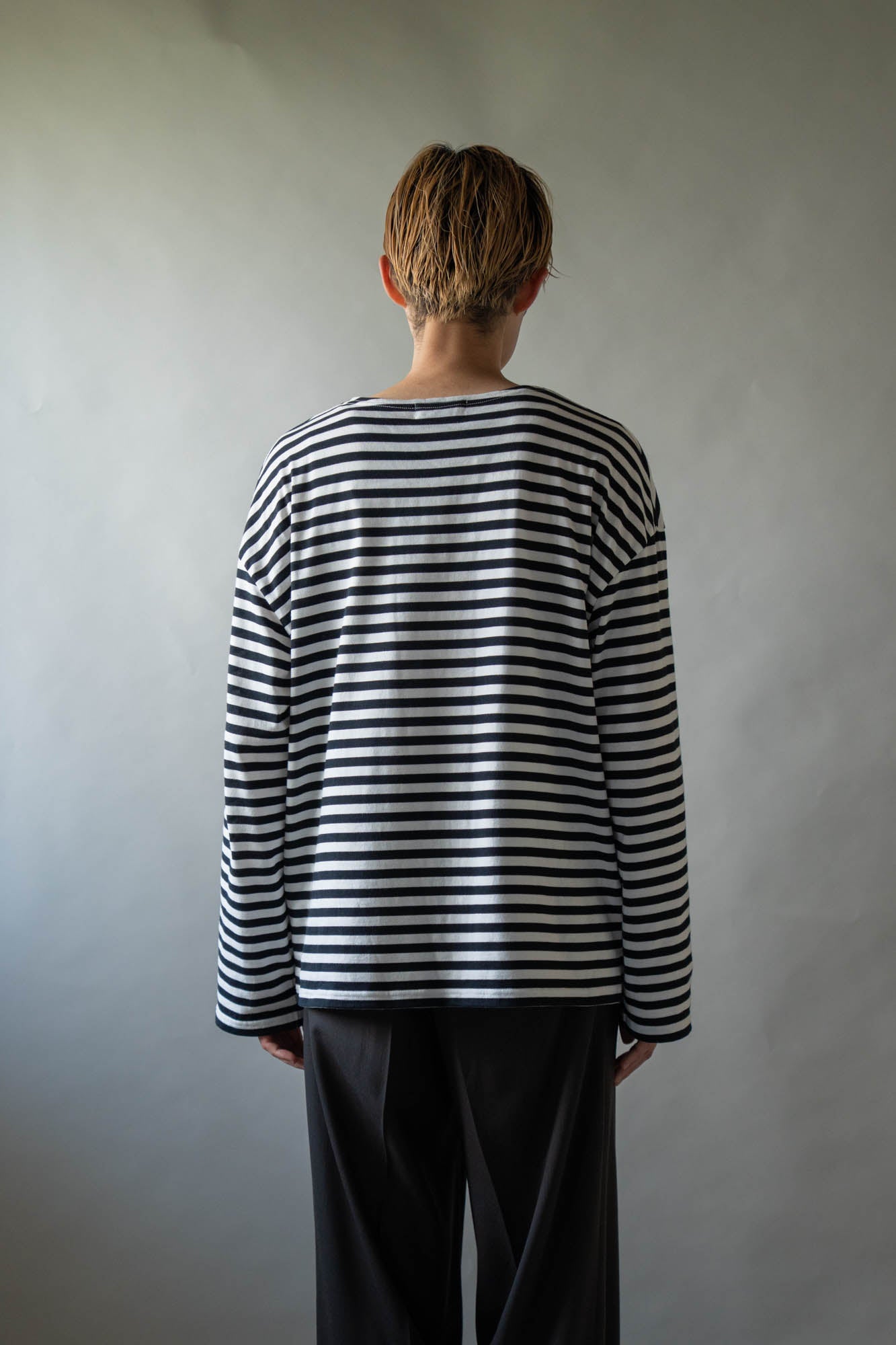 BORDER LONG T SHIRT