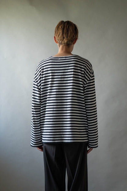 BORDER LONG T SHIRT