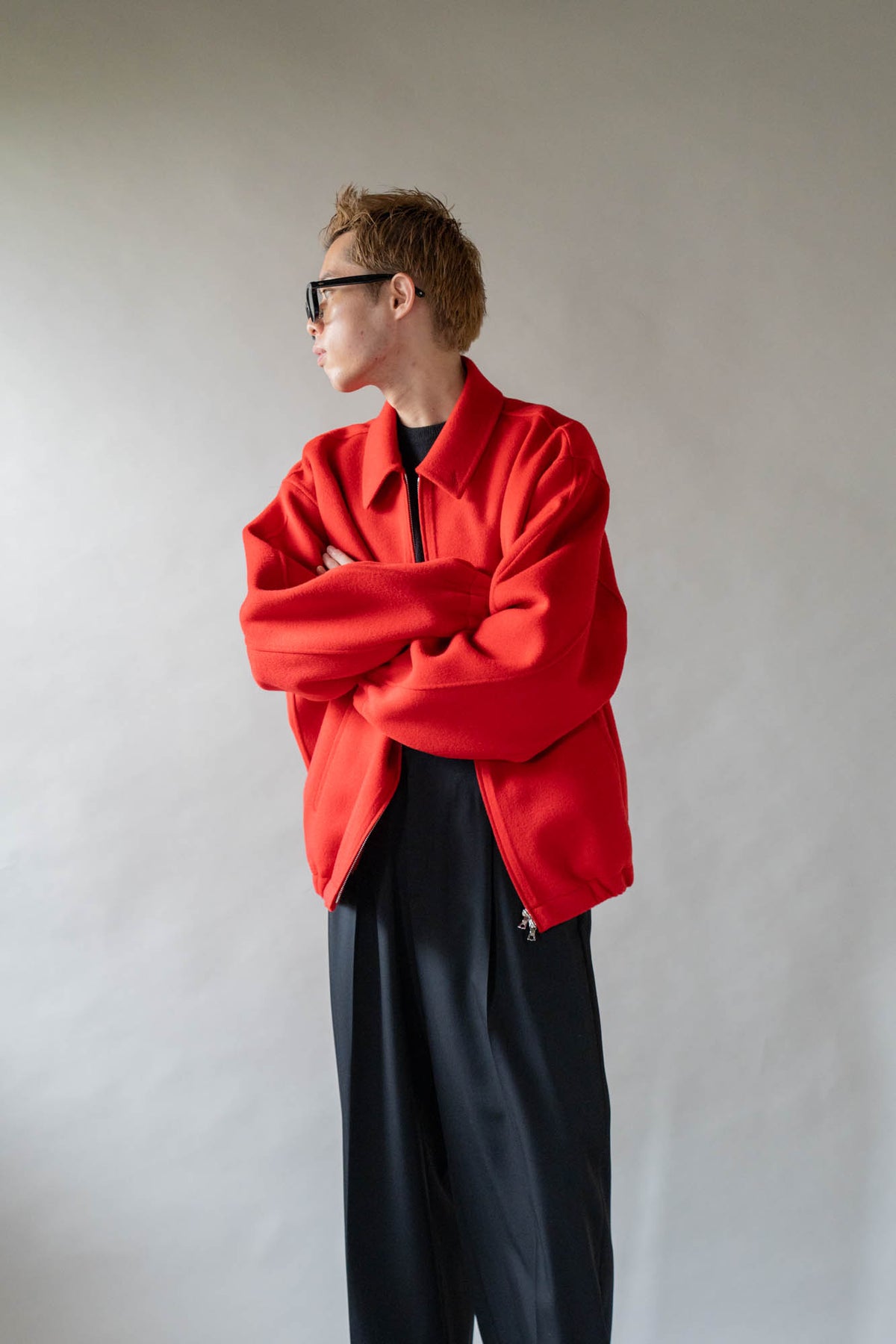 W/CA DOUBLE FACE CLOTH ZIP JACKET(ST.1545)