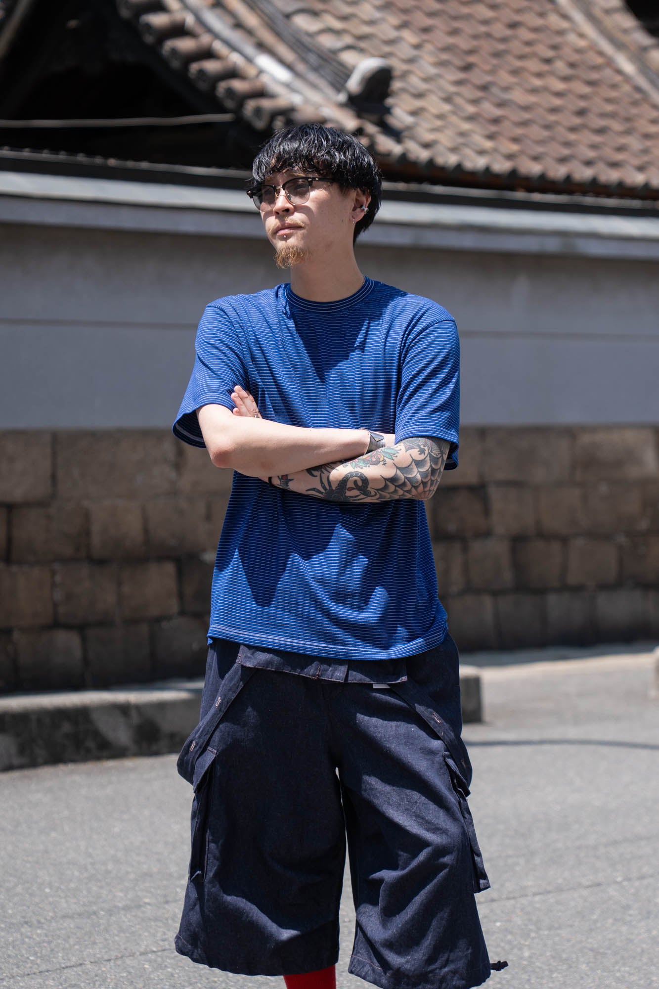 GARMENT DYED BORDER T-SHIRT