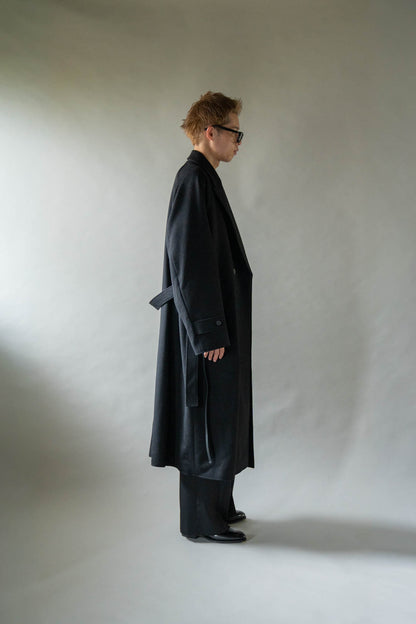 WOOL CASHMERE OVERSIZED PEAK LAPEL CHESTER COAT(ST.1533)