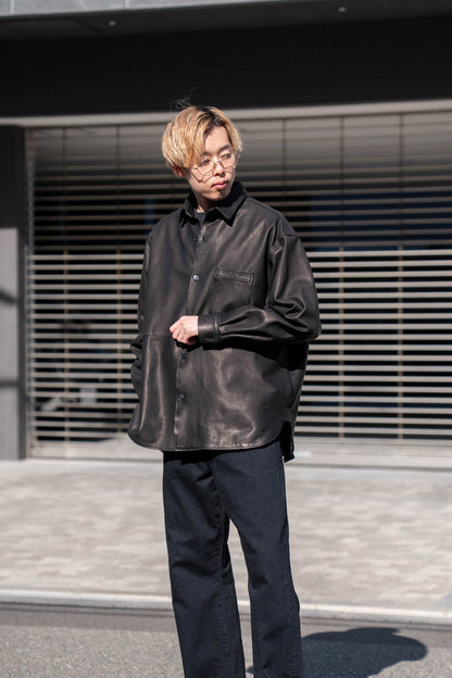 Cow Leather Wide Shirt