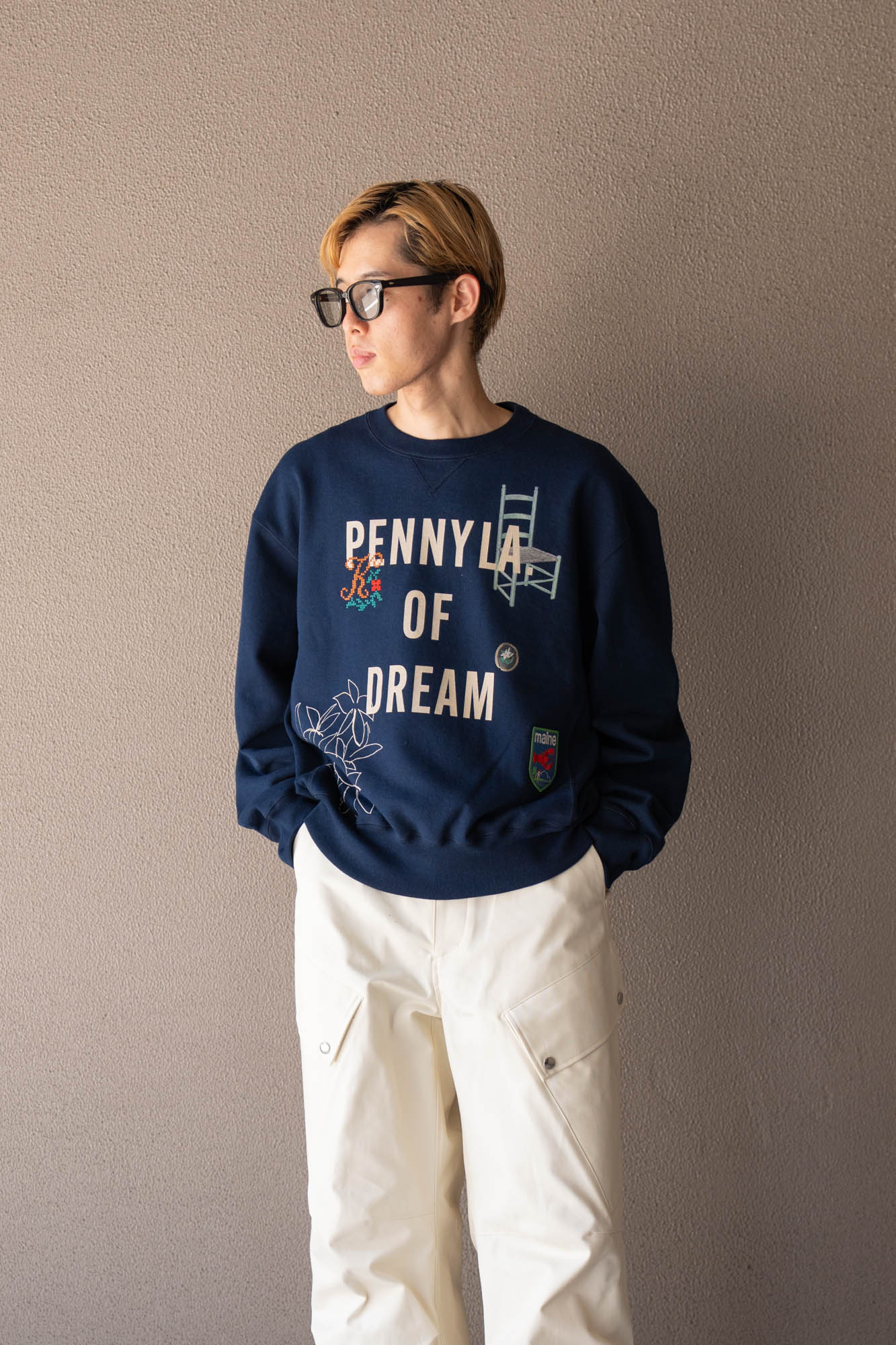 Hand-stitched sweatshirt