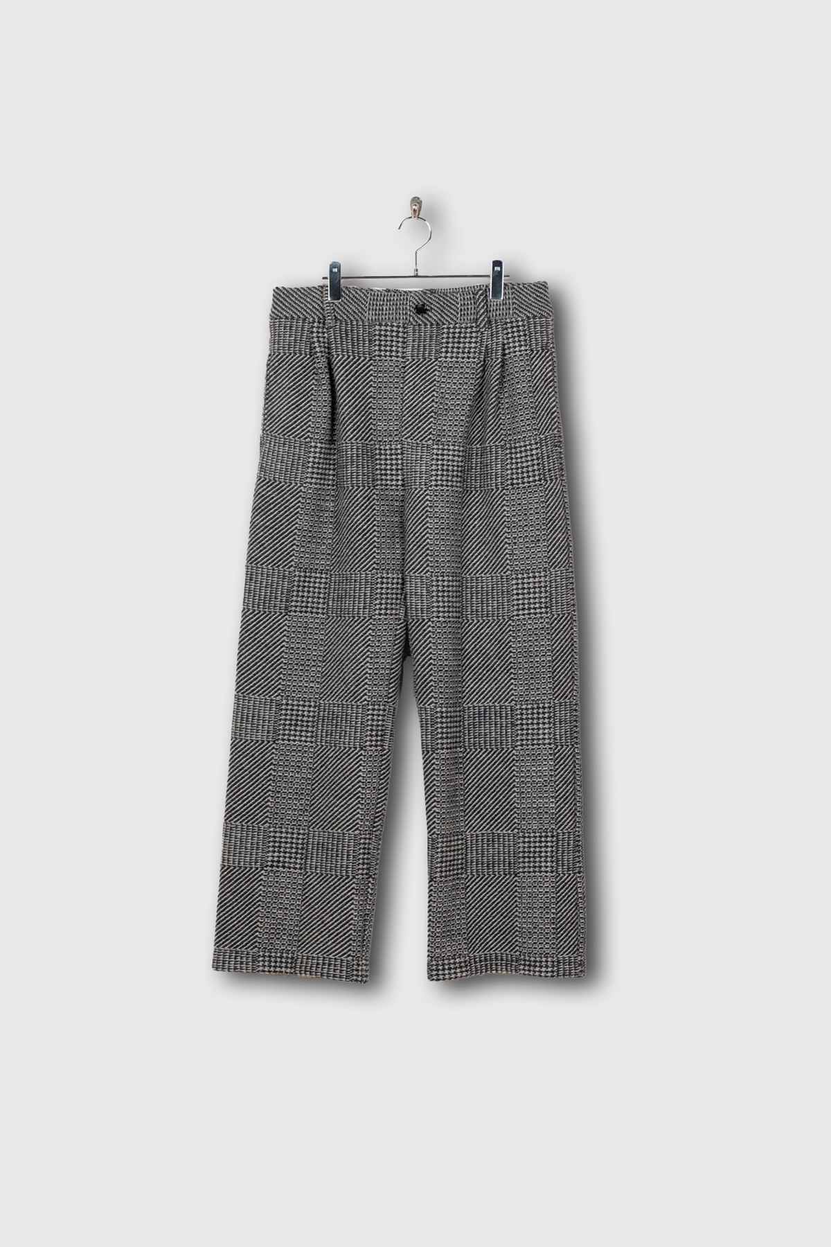 Knitted Tweed Check Trousers