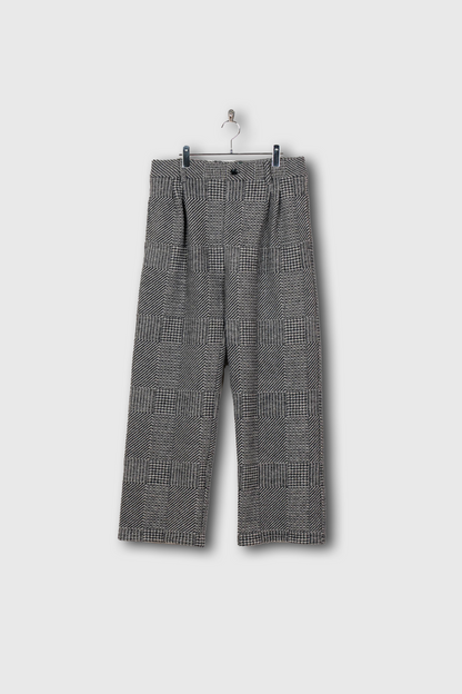Knitted Tweed Check Trousers