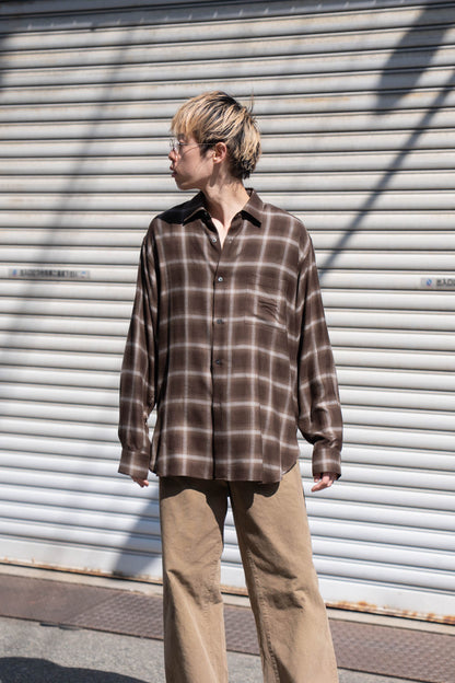 LY/VIS CHECK OVERSIZED LS SHIRT(ST.1461)