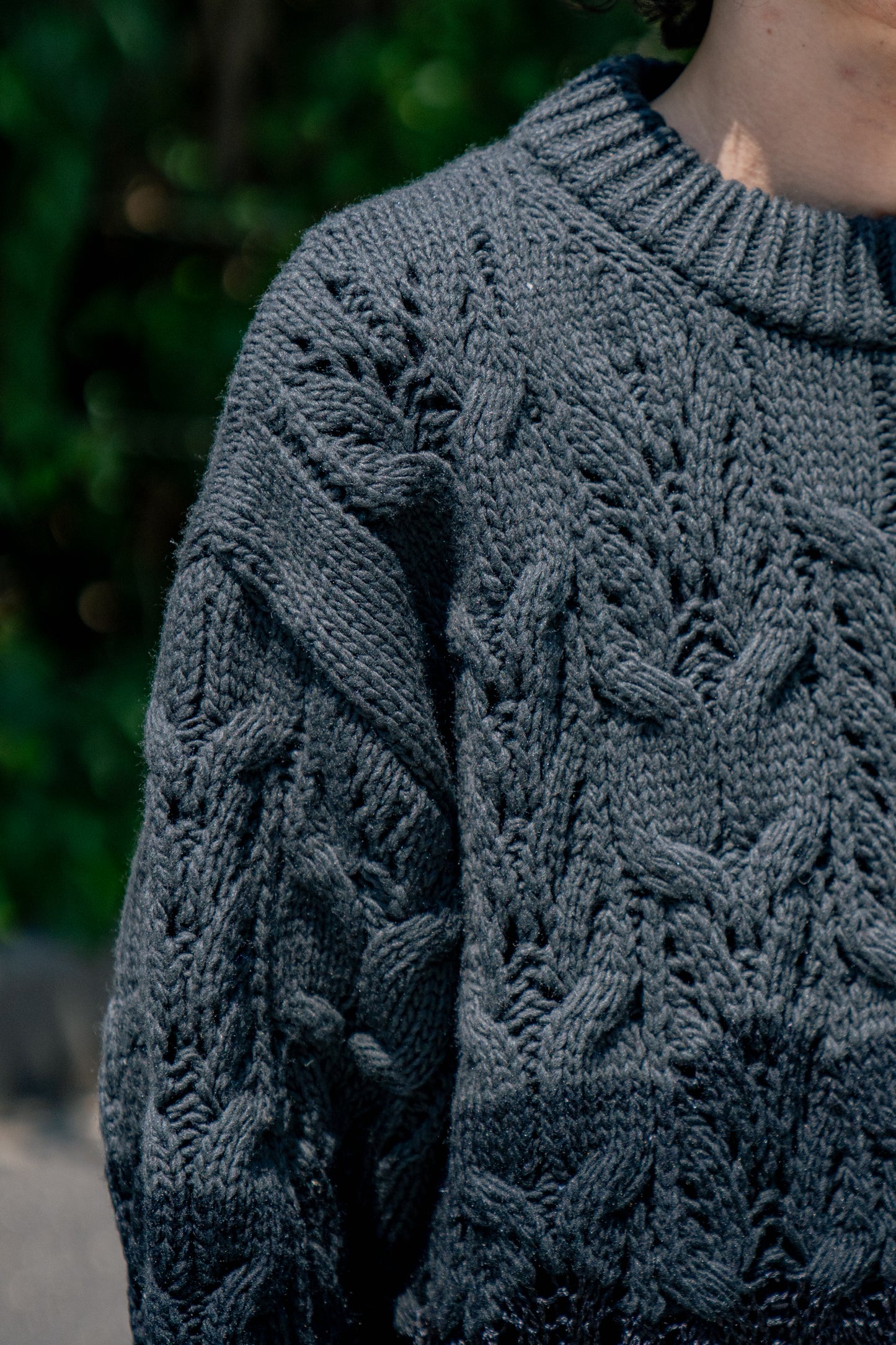 Wool cable knit sweater