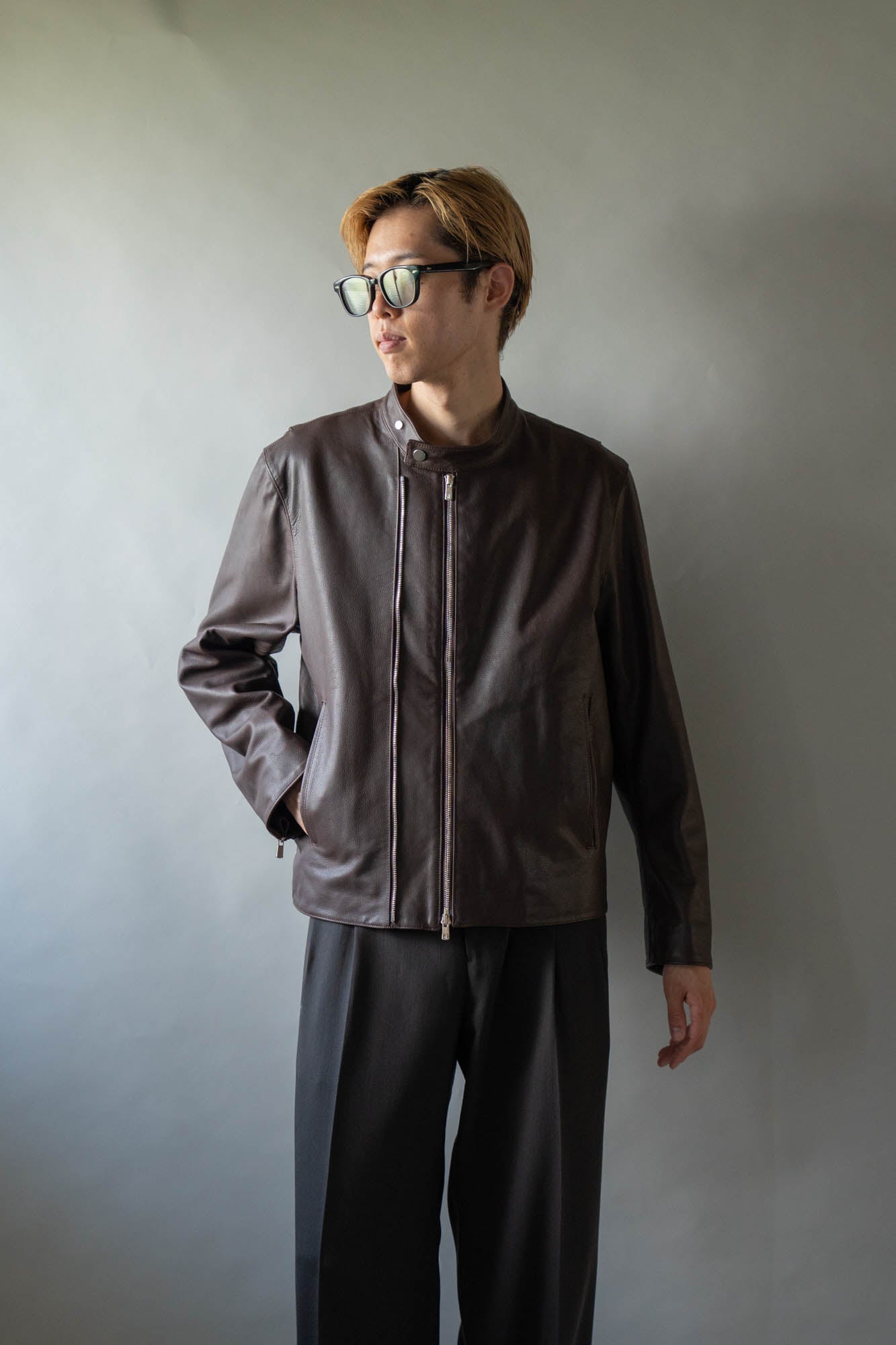 Leather Double Zip-up Blouson