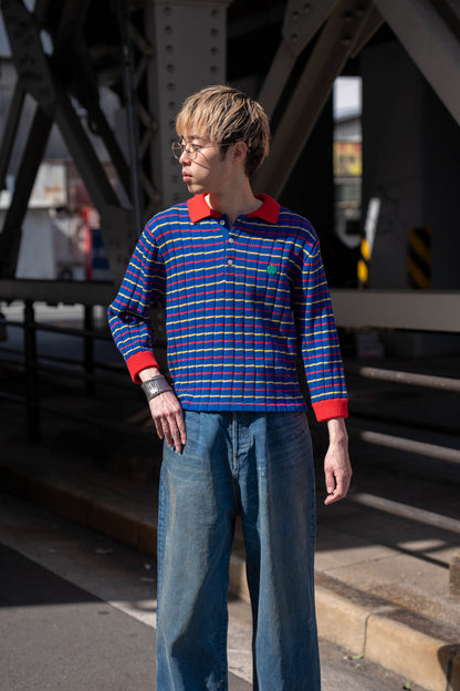 KNITTED CROPPED POLO SHIRT