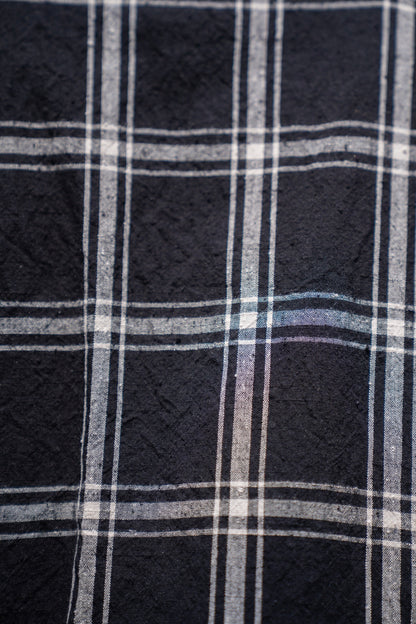 Silk/Cottn Nep Plaid Military Shirt