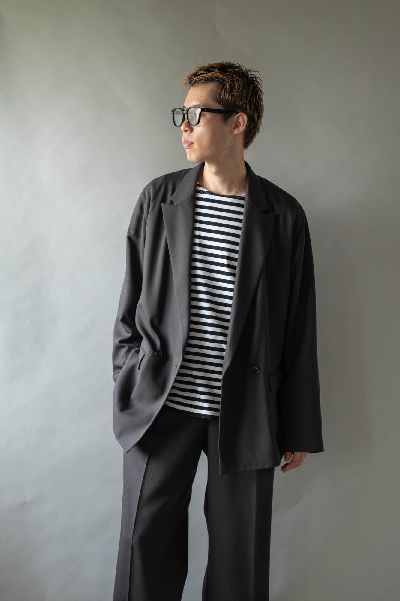 DOUBLE-BREASTED RELAX SHOULDER JACKET