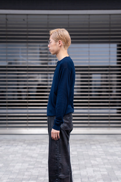 SILK HENLEY NECK PULL OVER / SLPO