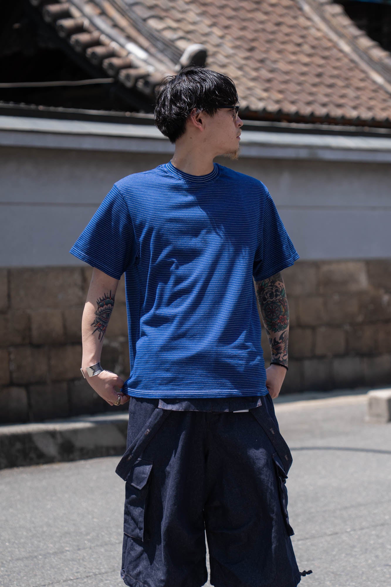 GARMENT DYED BORDER T-SHIRT
