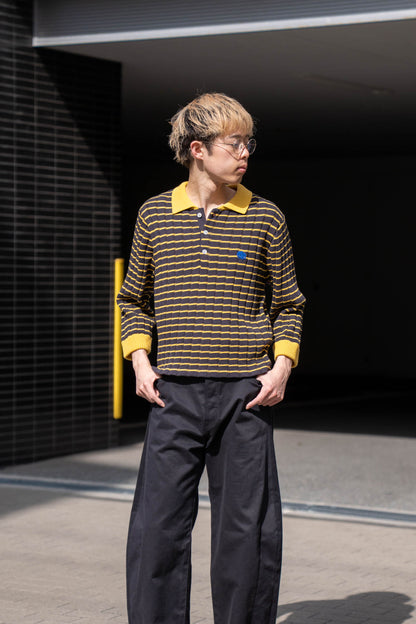 KNITTED CROPPED POLO SHIRT