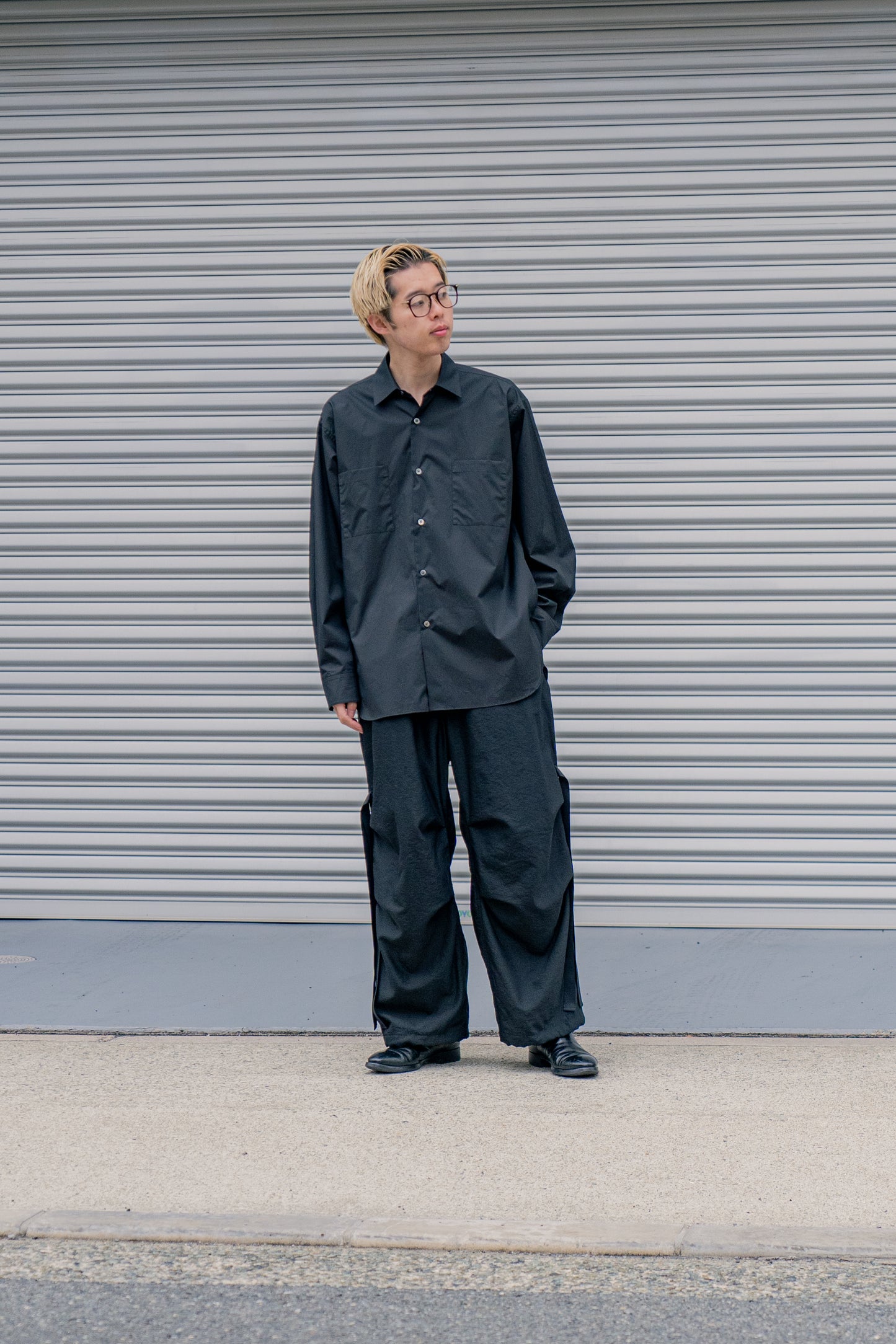 Wo/Ny poplin parachute pants