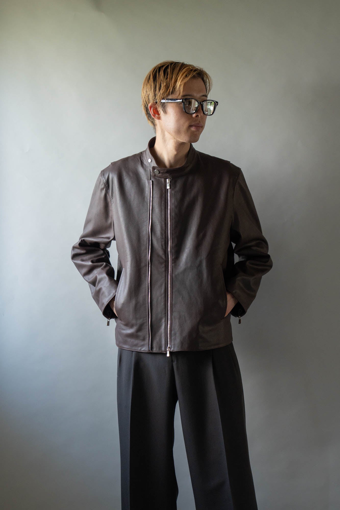 Leather Double Zip-up Blouson